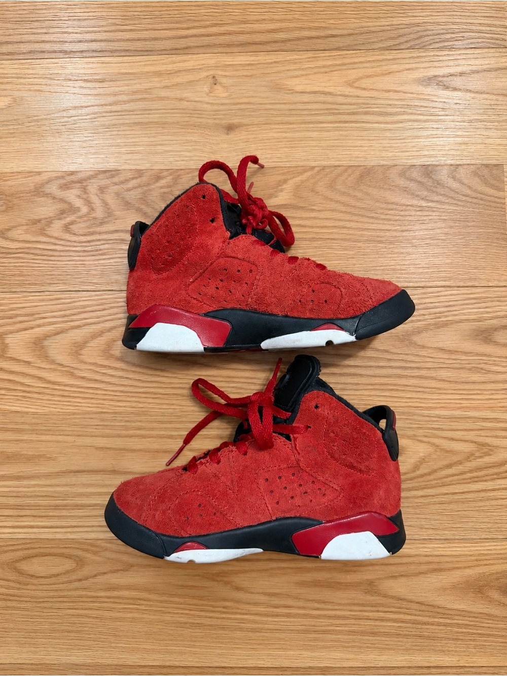 Jordan Kids Red Suede High-Top Sneakers